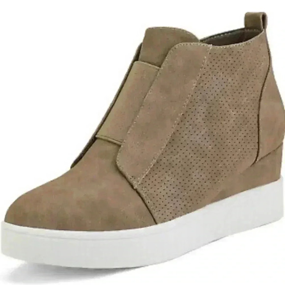 Women Casual Sneaker Booties Hidden Wedge Heel Side Zipper Ankle Boots Size 8 - Picture 5 of 8